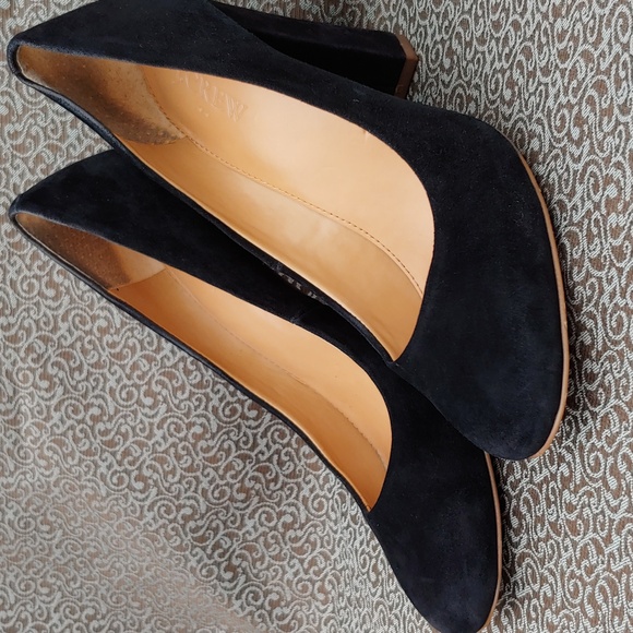 J. Crew Women's Black Suede Leather Block Heel Pumps in size 7 - Picture 15 of 16